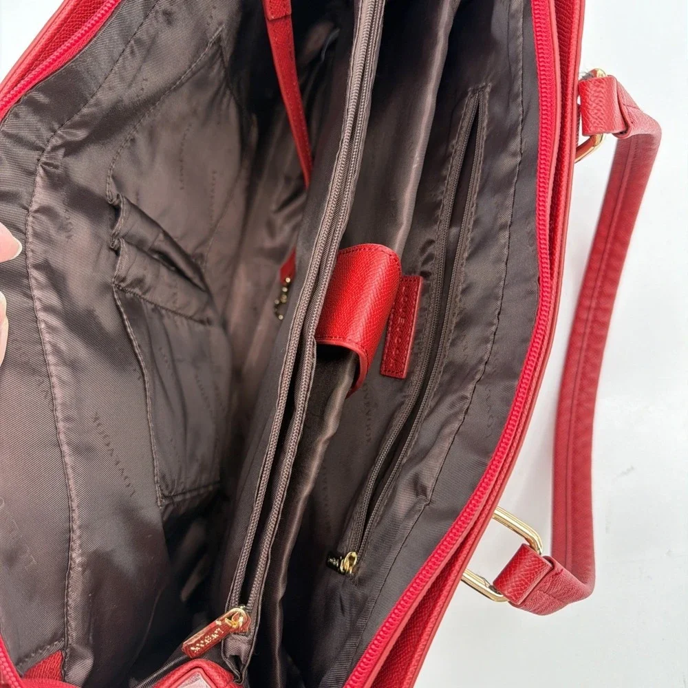 Lovevook Red‎ PU Leather Womens Laptop Bag Lightweight Water Resistant